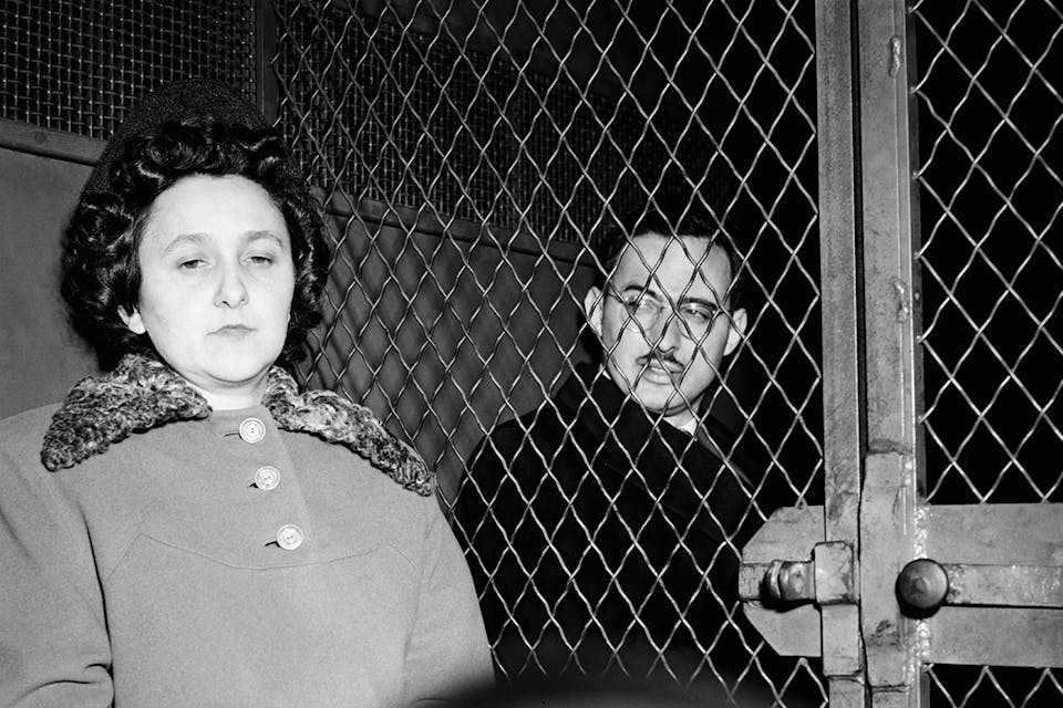 *Ethel and Julius Rosenberg sitting in a police van after being convicted of espionage. *Bettmann. Rosenberg Main