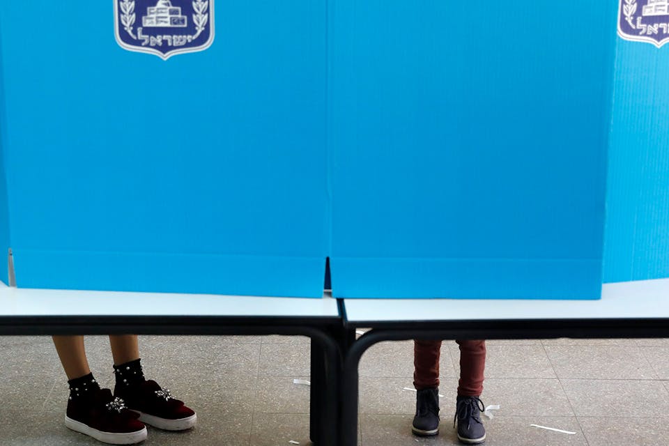 *Israelis voting on April 9, 2019.* AHMAD GHARABLI/AFP/Getty Images. Voting in Israel