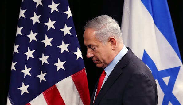 netanyahu us and israeli flags