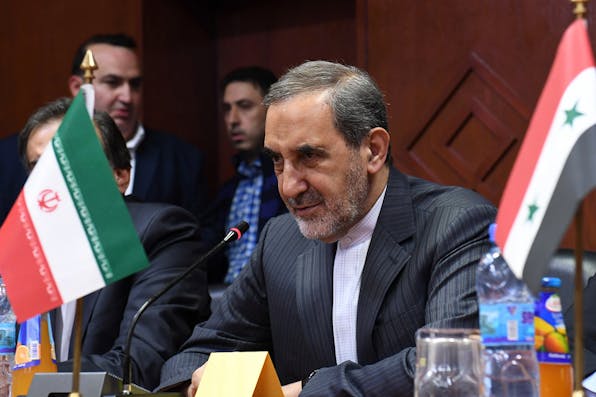 *Ali Akbar Velayati (C), chief foreign policy advisor to Iran’s supreme leader, on November 7, 2017, in Aleppo, Syria.* GEORGE OURFALIAN/AFP/Getty Images. Doran Last Word 2019