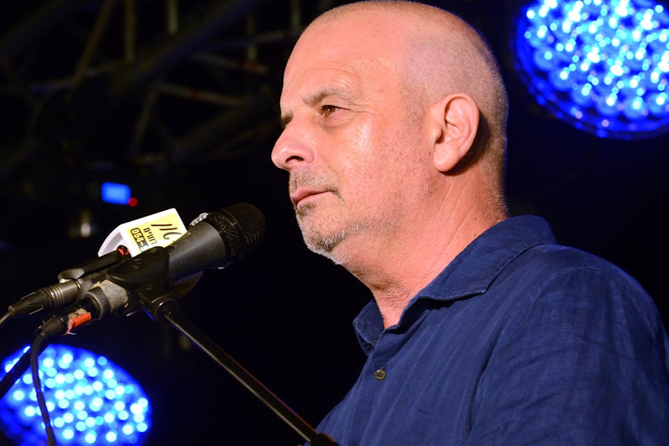 *Yuval Diskin, the former director of the Shin Bet, giving a speech against the new nation-state law.* Gili Yaari/NurPhoto via Getty Images. Koppel Kont Diskin
