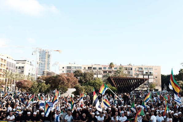 *Protests against Israel’s new nation-state law in Tel Aviv on August 4, 2018.* Tomer Neuberg/Flash90. Rabkin Main