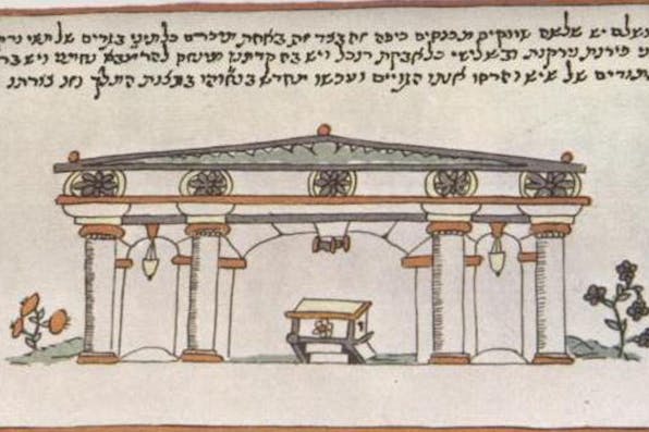 *A sixteenth-century illustration of the Ramban Synagogue in Jerusalem. *ART Collection / Alamy Stock Photo. Levenson History