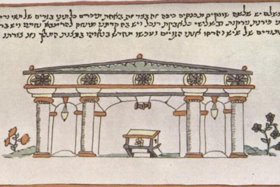 *A sixteenth-century illustration of the Ramban Synagogue in Jerusalem. *ART Collection / Alamy Stock Photo. Levenson History
