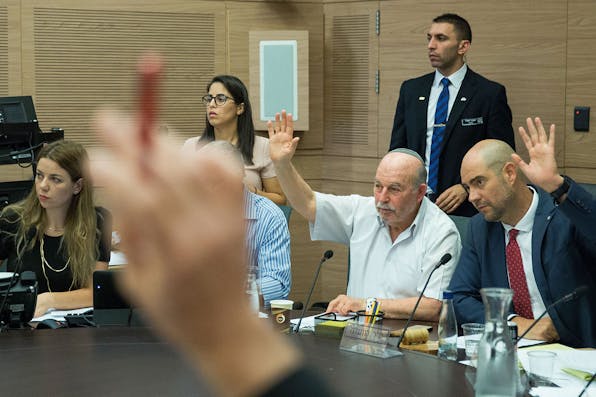 *Israeli MKs discussing the “Nation State” bill at the Knesset on July 17, 2018.* Yonatan Sindel/Flash90. Sharansky LW