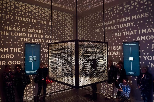 *Visitors walk through the Ark of the Covenant exhibit at the new Museum of the Bible in Washington, D.C.* SAUL LOEB/AFP/Getty Images. Rothstein Bible Museum