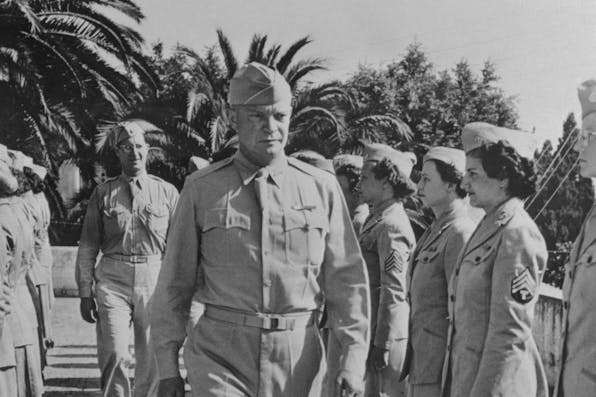 *Members of the Women’s Army Auxiliary Corps on overseas duty in North Africa are reviewed by General Dwight D. Eisenhower in 1943.* Bettmann. Ike North Africa