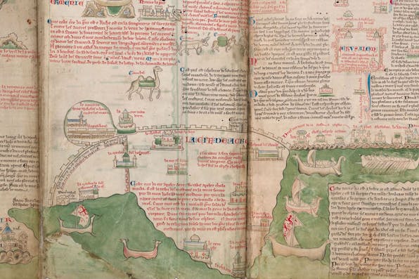 *A map of the Holy Land written and illustrated by Matthew Paris in Saint Albans, England ca. 1240-53.* The Master and Fellows of Corpus Christi College, Cambridge (MS 26). Jerusalem Map Main