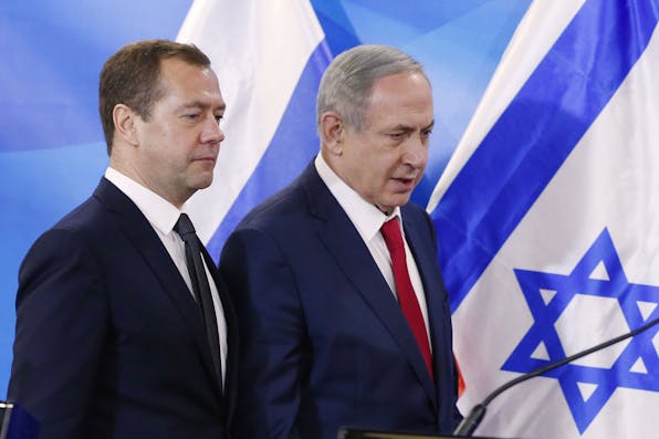 *Russian Prime Minister Dmitry Medvedev and Israeli Prime Minister Benjamin Netanyahu during a press conference on November 10, 2016.* Dmitry AstakhovTASS via Getty Images. Russia