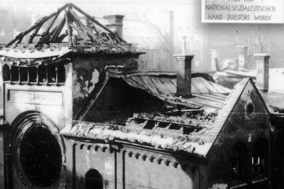 *A ruined synagogue in Munich after Kristallnacht. *Wikipedia. Europe