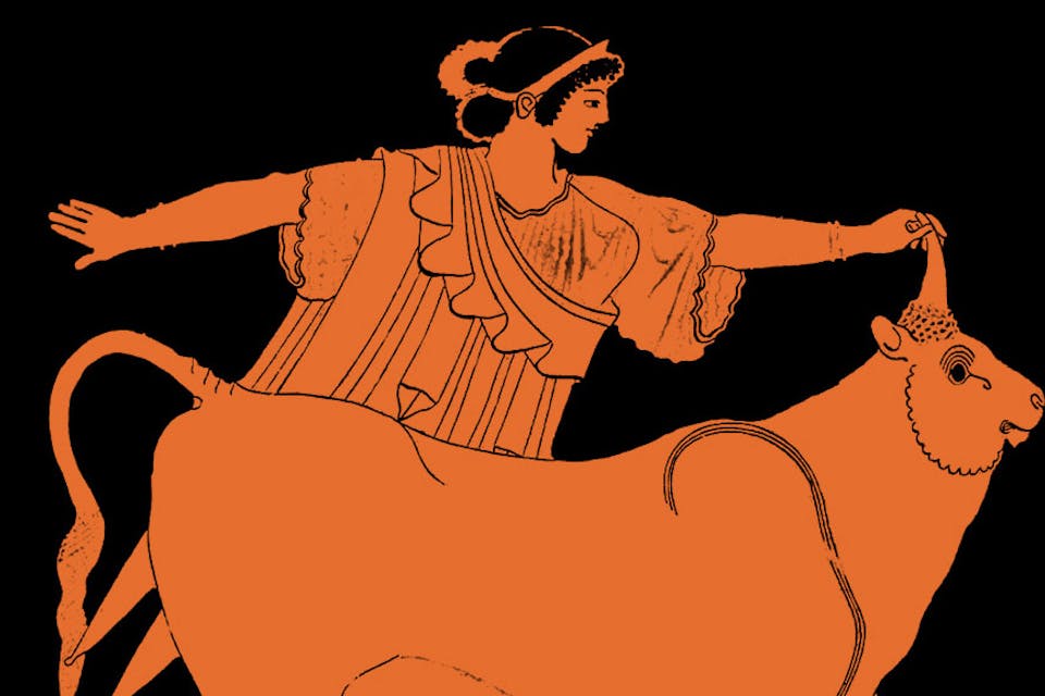 *Europa and the bull on an ancient Greek vase.* Wikipedia. Europa_copy