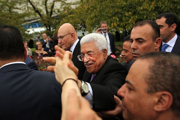 *Palestinian leader Mahmoud Abbas at the United Nations in September 2015.* Spencer Platt/Getty Images. Abbas-Main