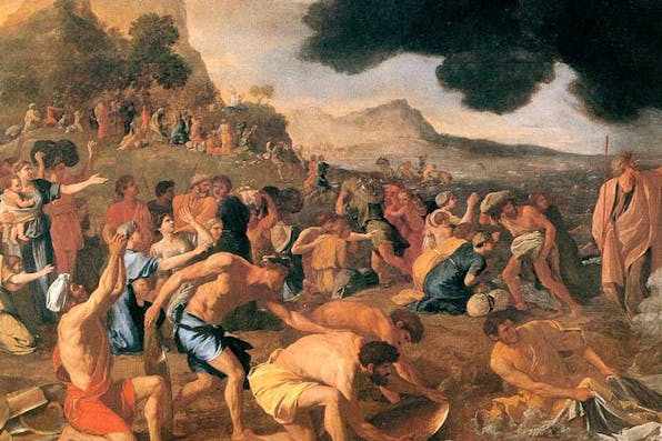From The Crossing of the Red Sea*, 1634, by Nicholas Poussin.* Wikipedia. Poussin-Main