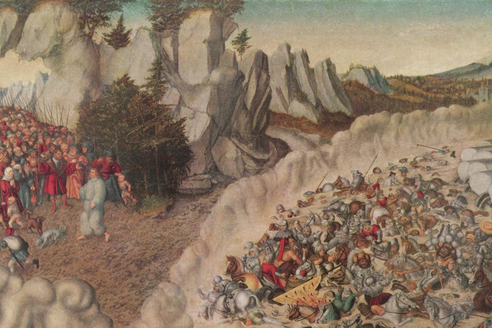 The Sinking of Pharaoh in the Red Sea*, 1530, by Lucas Cranach the Elder.* Wikimedia. Berman-Last-Word-Main