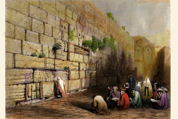 *A hand colored engraving of Jerusalem from 1840.* Drawn by William Henry Bartlett, engraved by E. Challis. Photo by Culture Club/Getty Images. Wall-Engraving-Main
