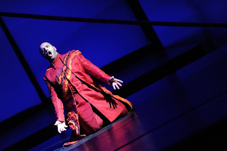 *Mihaly Kalmandi as the titular character in a 2013 production of *The Flying Dutchman* in Budapest.* ATTILA KISBENEDEK/AFP/Getty Images. Teachout-Main-Home