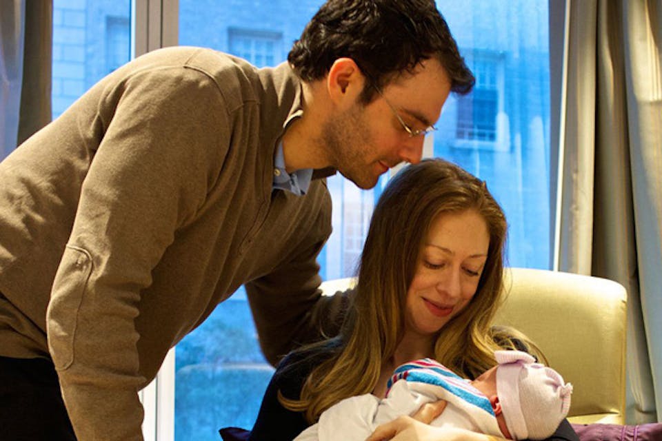 *Chelsea Clinton with her daughter, Charlotte Clinton Mezvinsky, and her husband, Marc Mezvinsky, who is Jewish.* Chelsea Clinton. Clinton-Main