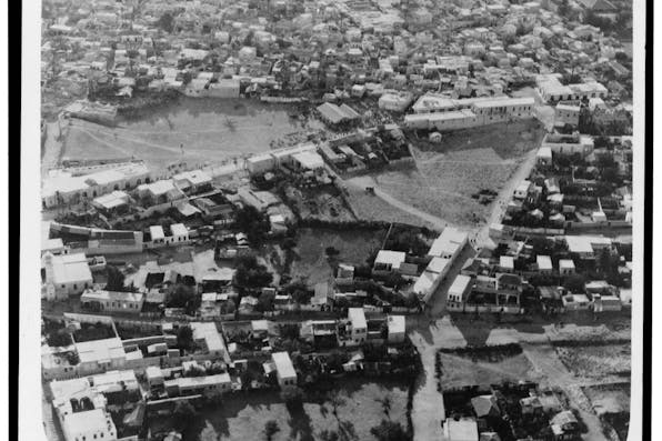 *An aerial view of Lydda in the 1930s.* From the G. Eric and Edith Matson Photograph Collection, Library of Congress. lyddarailroadjunction