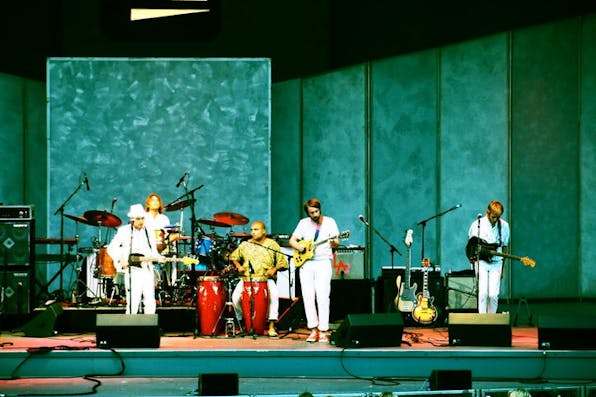 *Fool's Gold, a band that sings in both Hebrew and English, performing at the Hollywood Bowl in Los Angeles.* Courtesy Fool's Gold. 180714_186327674732588_6644739_n