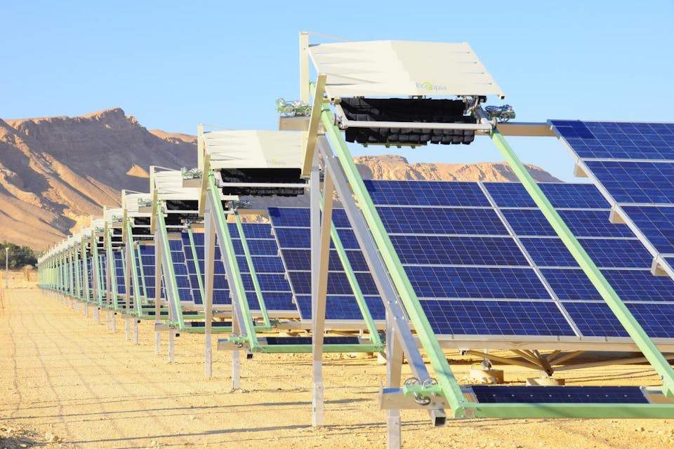 *An Israeli-made Ecoppia solar-panel cleaning system.* Courtesy Ecoppia. dsc_7067