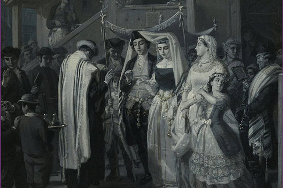 From *The Wedding (Die Trauung)* by Moritz Daniel Oppenheim. Courtesy Wikimedia. oppenheimpainting