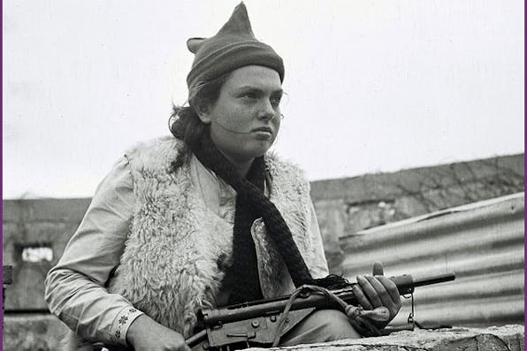 *A Youth Aliyah girl on guard duty.* Courtesy Government Press Office. youthaliyahgirlonguardduty