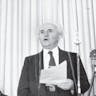 David Ben-Gurion reading the Israeli Declaration of Independence in Tel Aviv on May 14, 1948 David Ben-Gurion reading the Israeli Declaration of Independence in Tel Aviv on May 14, 1948