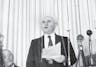David Ben-Gurion reading the Israeli Declaration of Independence in Tel Aviv on May 14, 1948