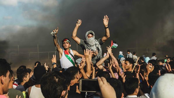 Gaza protests march of return in the border at the Israeil-Gaza border, on June 29, 2018