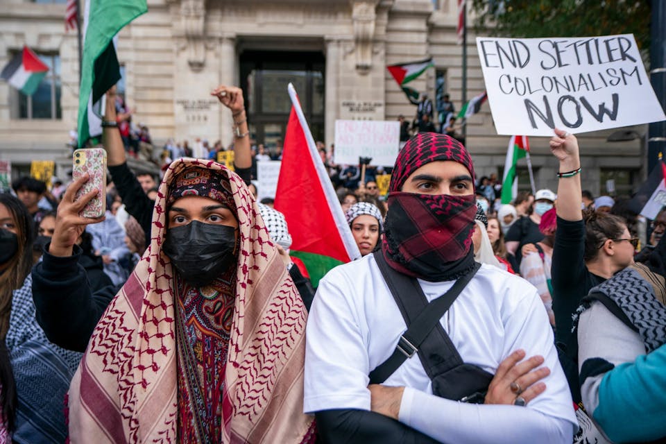 Mandatory Credit: Photo by SHAWN THEW/EPA-EFE/Shutterstock (14184473j)
Pro-Palestinian activists and protesters rally in Freedom Plaza, calling for a cease fire and a free Palestine in Washington, DC, USA, 04 November 2023. The United States and Arab partners disagreed 04 November on a ceasefire in the Gaza Strip. Thousands of Israelis and Palestinians have died since the militant group Hamas launched an unprecedented attack on Israel from the Gaza Strip on 07 October2023 and the Israeli strikes on the Palestinian enclave that followed it.
Protest in solidarity with Palestinians in Washington, DC, USA – 04 Nov 2023