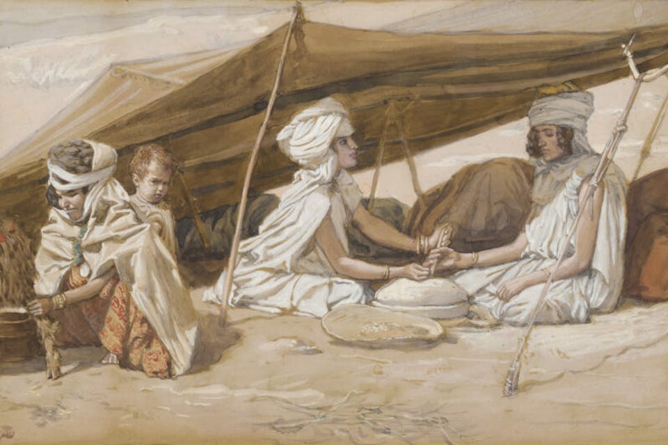 *Rachel and Leah* (c. 1896–1902) by the French artist James Tissot *Rachel and Leah* (c. 1896–1902) by the French artist James Tissot