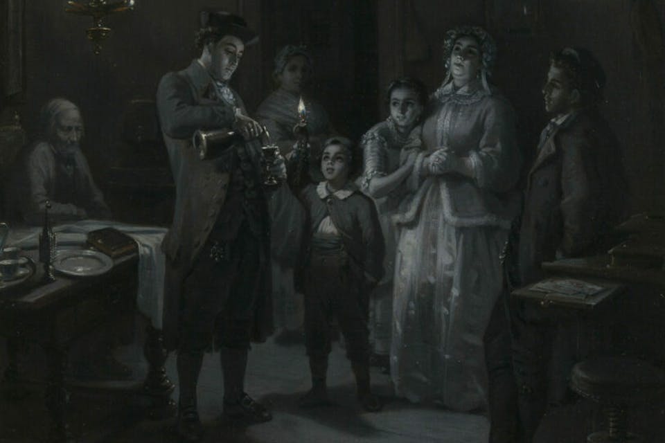 Moritz Daniel Oppenheim, *The Conclusion of the Sabbath* (1866). *The Jewish Museum.* 27122-the-conclusion-of-the-sabbath-sabbath-ausgang