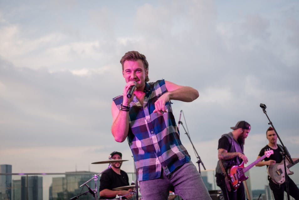 NASHVILLE, TN – JULY 17:  Country artist Morgan Wallen performs at BMI Rooftop on July 17, 2018 in Nashville, Tennessee.  (Photo by Jason Kempin/Getty Images)