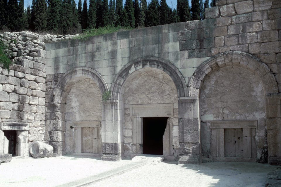 The entrance to the tomb of Rabbi Gamliel. *Zev Radovan/BibleLandPictures.* Gamliel Main