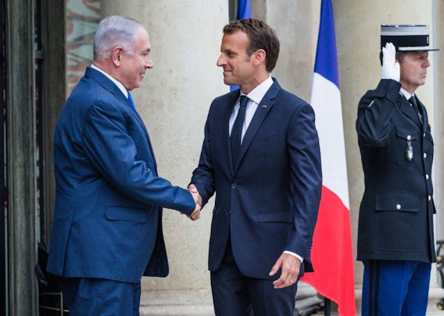 French President Emmanuel Macron Receives Israel’s Prime Minister Benjamin Netanyahu At Elysee Palace In Paris
