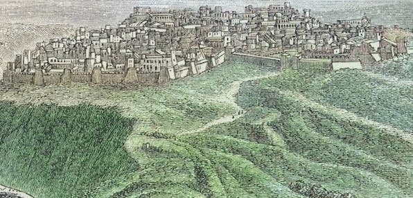 Old-Engraved-illustration-of-Jerusalem-in-the-time-of-David-and-Solomon