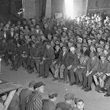 Hershel Schaecter Shavuot services for Buchenwald survivors (Wikimedia Commons) Hershel Schaecter Shavuot services for Buchenwald survivors (Wikimedia Commons)