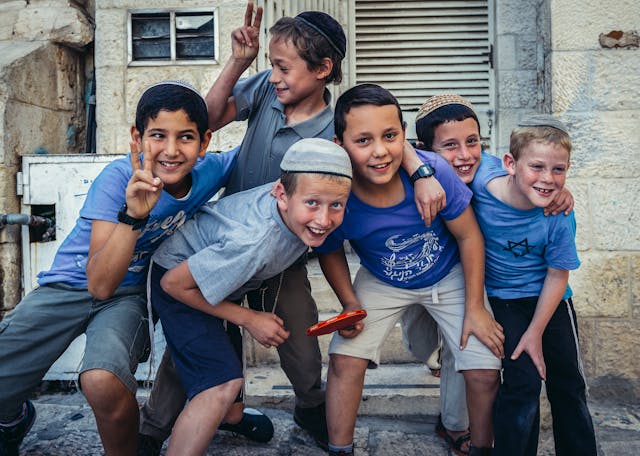 Jerusalem,,Israel,-,October,22,,2015.,Jewish,Boys,Pose,For