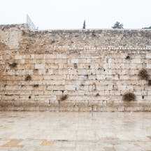 The,Western,Wall,In,Jerusalem,,Empty,Of,People,During,Snow