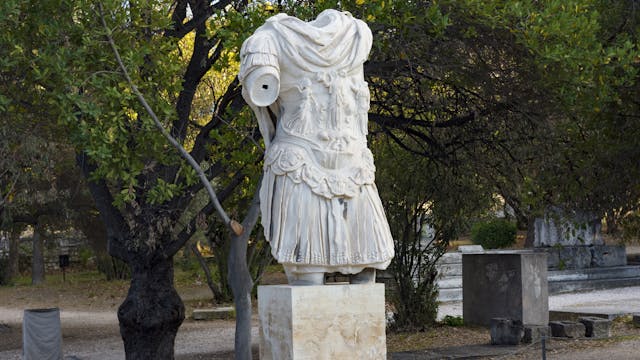 Emperor,Hadrian,Statue,Inside,Ancient,Agora