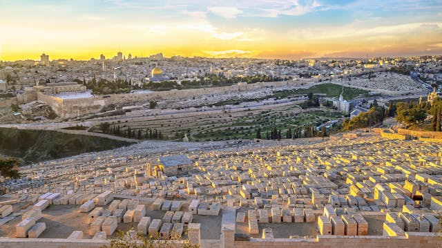 View,To,Jerusalem,Old,City,Temple,Mount,And,The,Ancient
