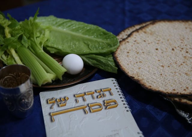 Symbols,Of,Passover,Holiday,Which,Include,Egg,,Lettuce,,Matzah,,A