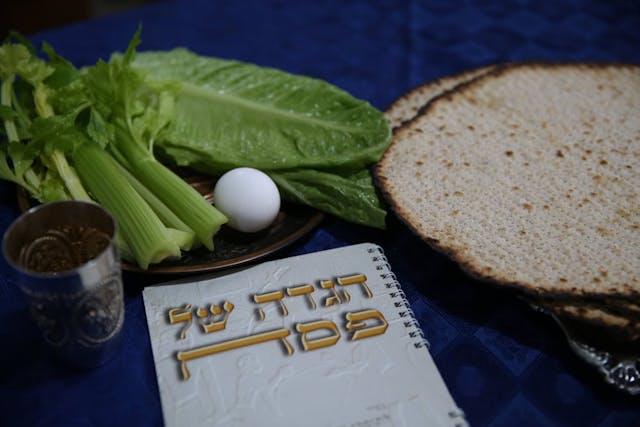 Symbols,Of,Passover,Holiday,Which,Include,Egg,,Lettuce,,Matzah,,A