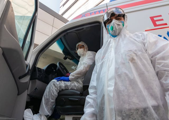 Tehran,,Iran,,March,3,2020:,Ambulance,Drivers,To,Transfer,Covid-19