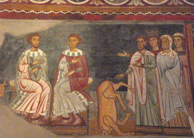 Dispute of S.Sylvester and rabbi Zambri. Photo by Sibeaster. Licensed under the Creative Commons Attribution-Share Alike 3.0 Unported license via Wikimedia Commons. Dispute of S.Sylvester and rabbi Zambri. Photo by Sibeaster. Licensed under the Creative Commons Attribution-Share Alike 3.0 Unported license via Wikimedia Commons.