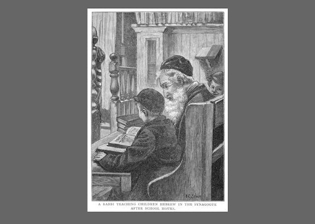 Rabbi_teaching_Hebrew_by_Ellen_Gertrude_Cohen_1891