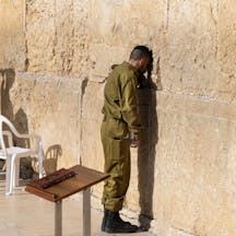 Jerusalem,,Israel,,15,April,,2022:,Israeli,Soldier,Praying,In,Front
