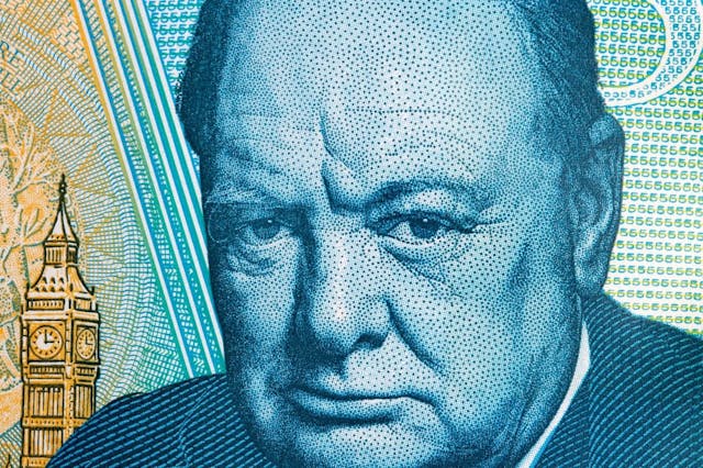 Winston,Churchill,A,Closeup,Portrait,From,English,Money,-,Pound