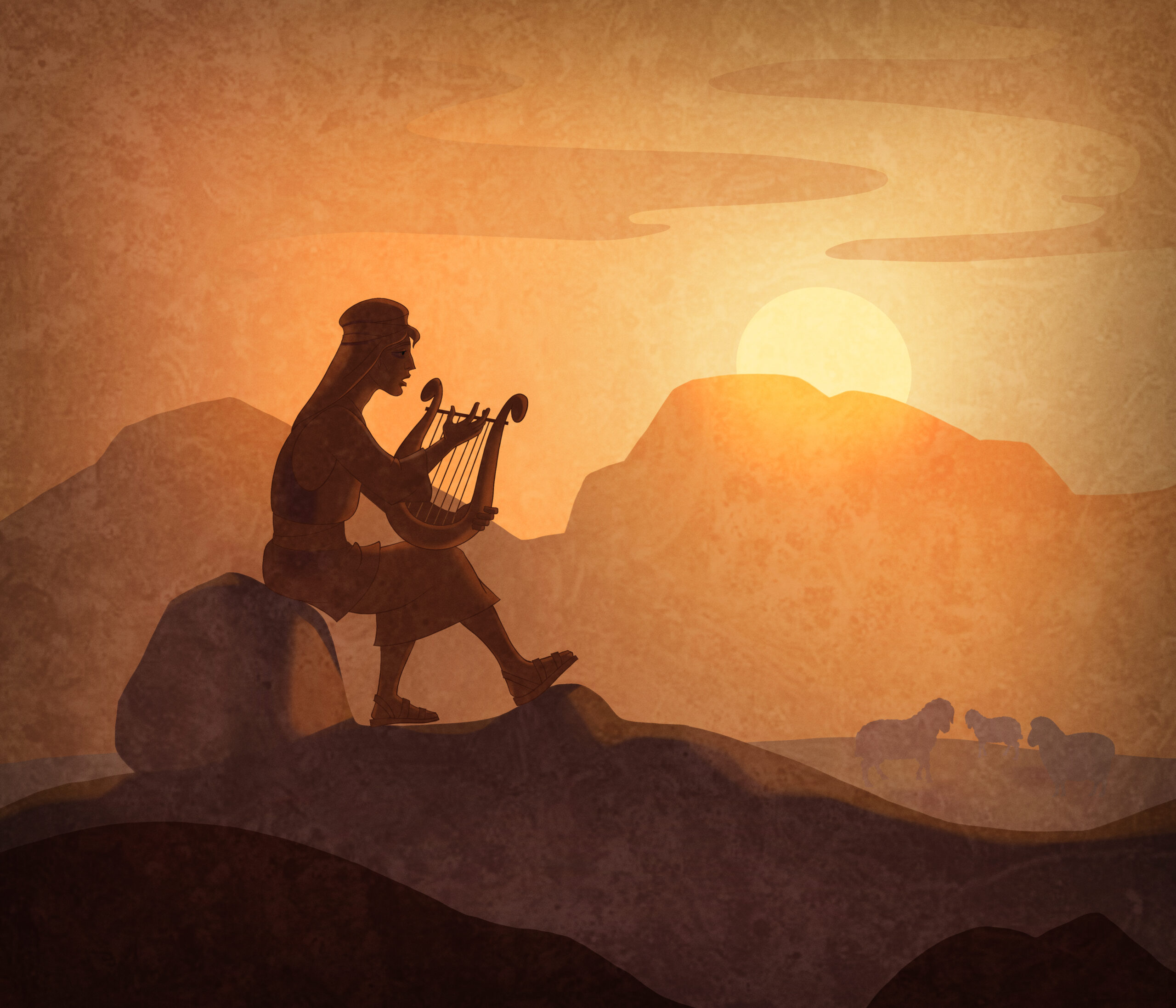 David,Played,The,Harp,,,Bible,Story