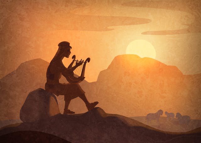 David,Played,The,Harp,,,Bible,Story
